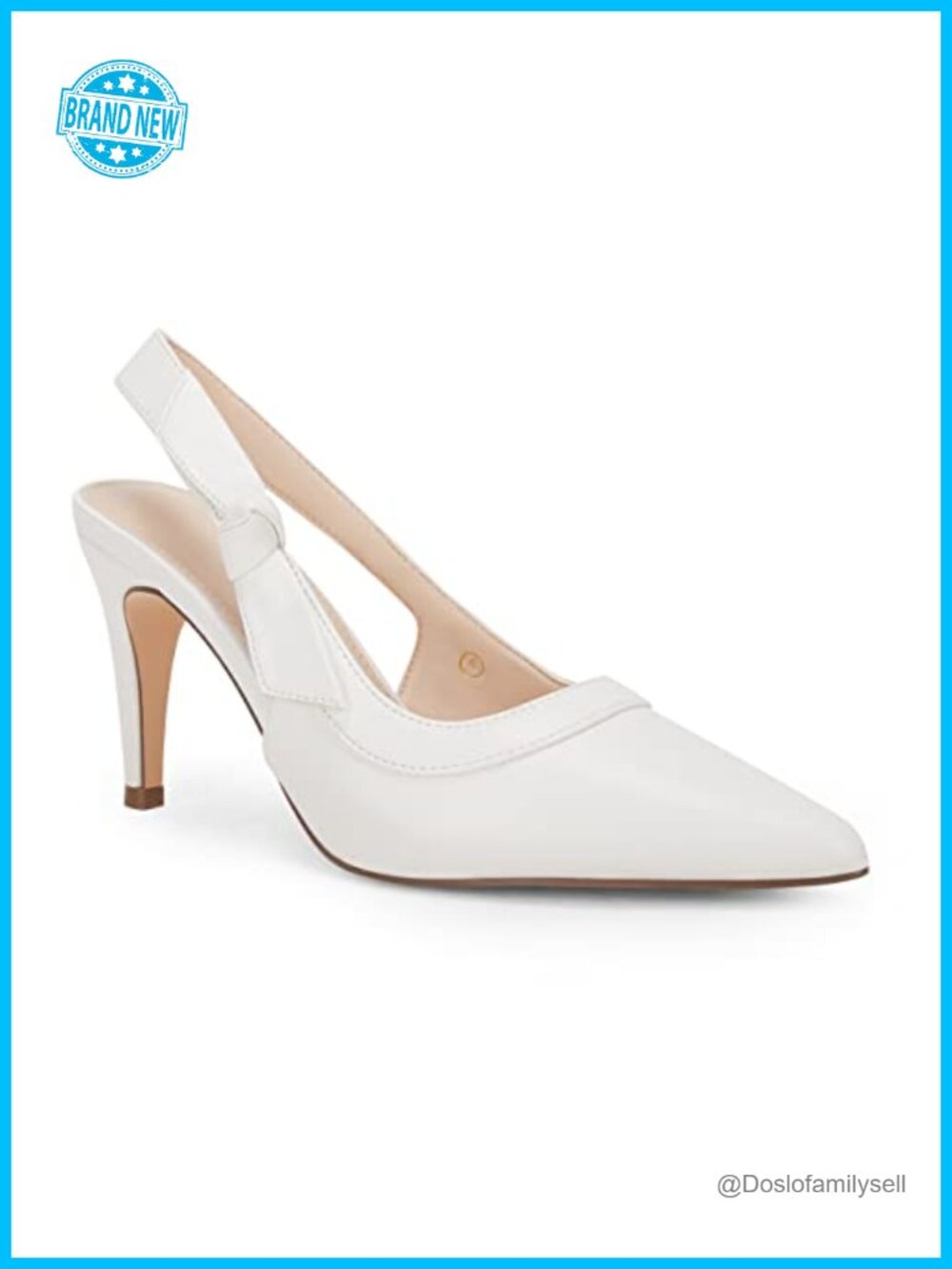 Women's Pointed Toe Slingback High Heels Bowknot Formal Pumps